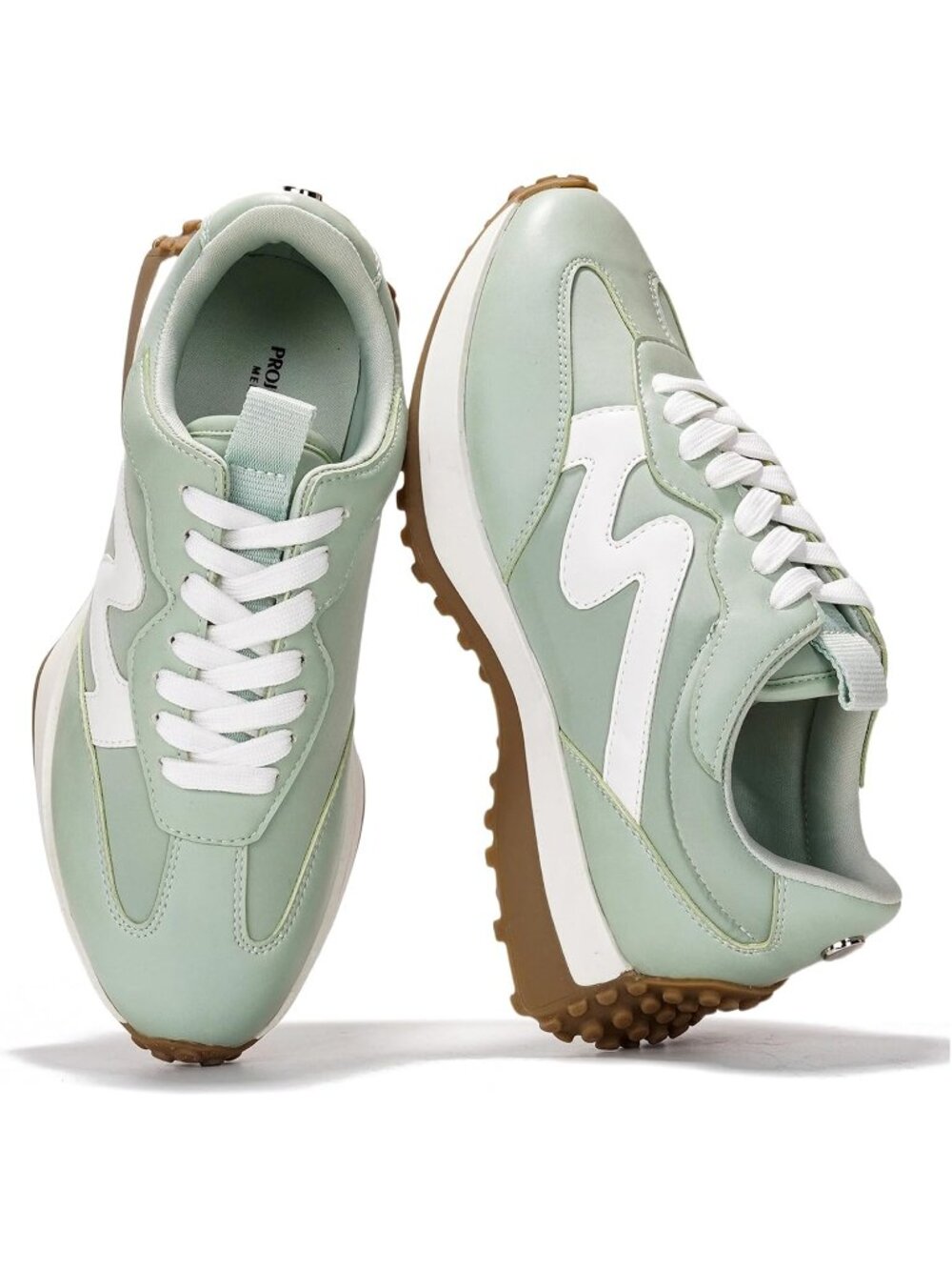 Women's Pistachio Lightweight Trendy Non Slip Lace Up Casual Fashion Sneakers